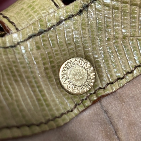 Brahmin Cream, Brown and Green Crocodile Pattern Shoulder Bag Vintage? - Picture 10 of 15